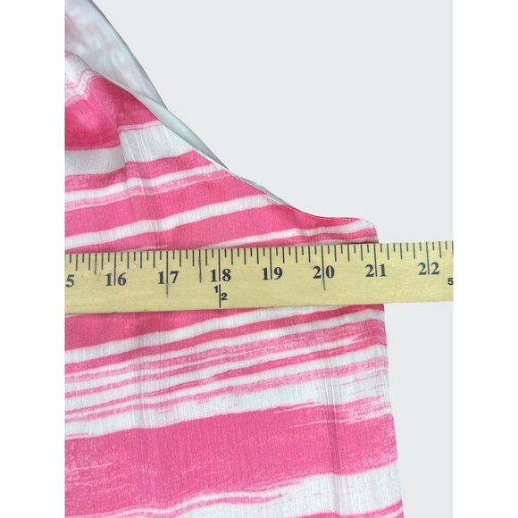 Trina Turk Womens Pink & White Striped Halter Shift Dress With Ruffle Hem Large - Picture 12 of 16